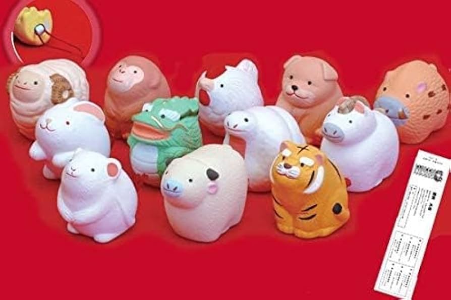 Amazon.co.jp: 満願成就♪開運招福の12干支 フィギュア 開運占い